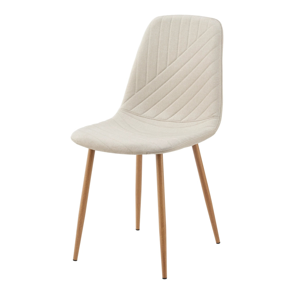 Set Köfering 4 Sedie da Sala Pranzo con Cuciture Decorative - Beige [en.casa]