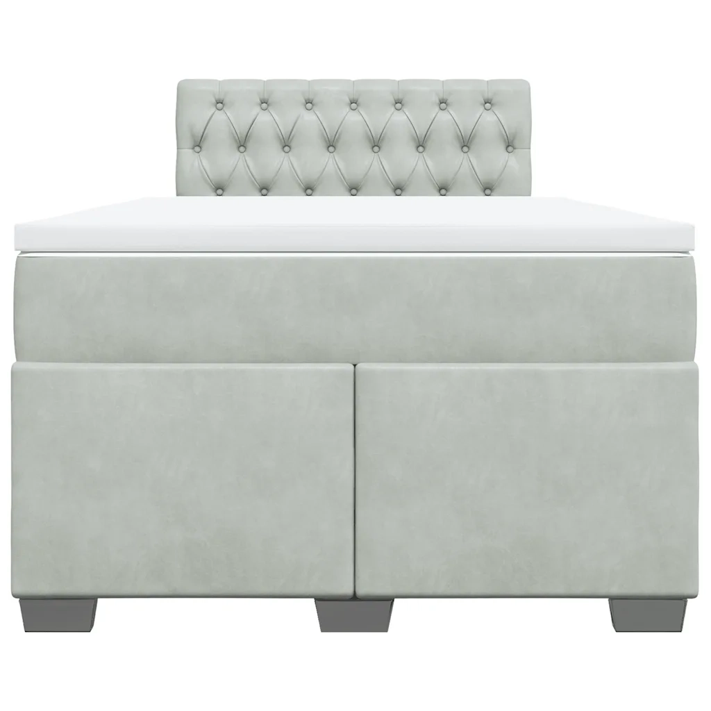 Giroletto a Molle con Materasso Grigio Chiaro 120x190cm Velluto 3288564