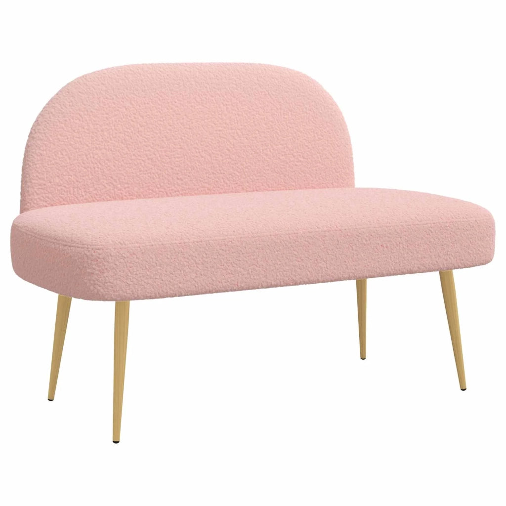 Panchina imbottita con schienale Rosa 110 x 60 x 76 cm Bouclé