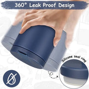 Contenitore termico per cibo, 500 ml, acciaio inossidabile, contenitore di conservazione del calore con chiusura a clip, collo ampio, isolamento, adatto per cibi caldi e bambini, contenitore di picnic ermetico, blu