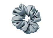 Scrunchies Elastico Per Capelli Crespi 100% Seta In Tinta Unita - Scrunchies - Azzurro