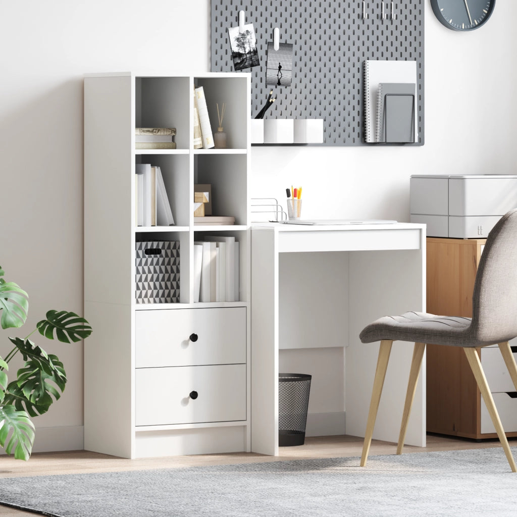Scrivania con Storage Bianca in Legno Ingegnerizzato