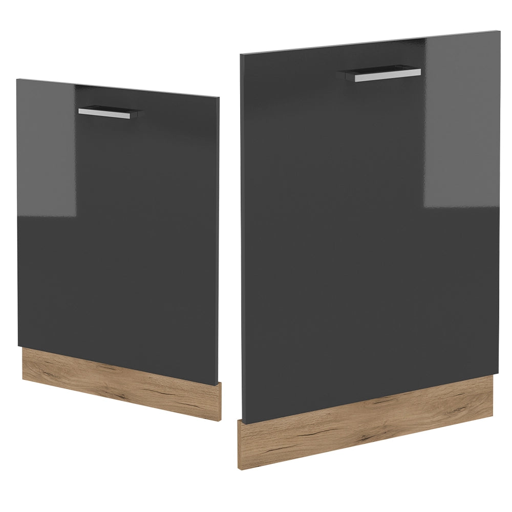 Pannello frontale R-Line Antracite lucido/Rovere dorato 60 cm senza piano di lavoro Vicco