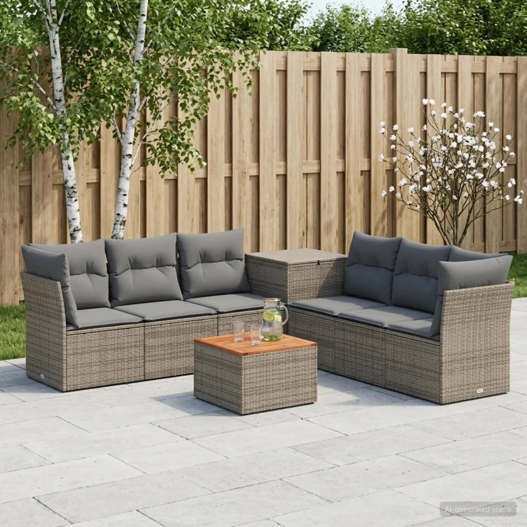 Set di divani 8 pz Grigio e Grigio Scuro 3448280