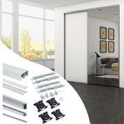 Kit di ferramenta per armadio a 2 porte scorrevoli e chiusura ammortizzata Placard 81, profilo Wave, spessore 18 mm, p..