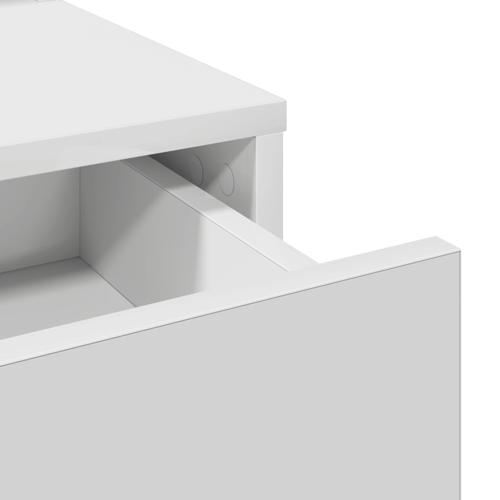 Toeletta vitaXL con luci LED Bianco 50x41x140 cm