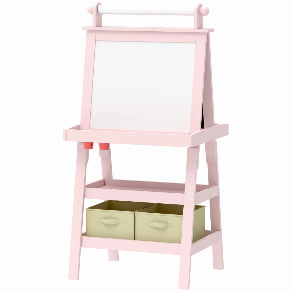 Tavolo da disegno bambini 3 in 1 con lavagna magnetica ¨C zephmum ¨C rosa