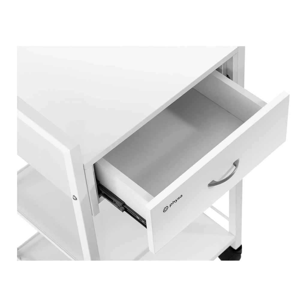 Carrello per parrucchiere - 1 cassetto - 3 ripiani - 47,5 x 40 x 85,5 cm bianco 14_0007862