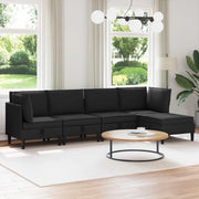 Set di mobili per il soggiorno 5 pcs Nero Tessuto
