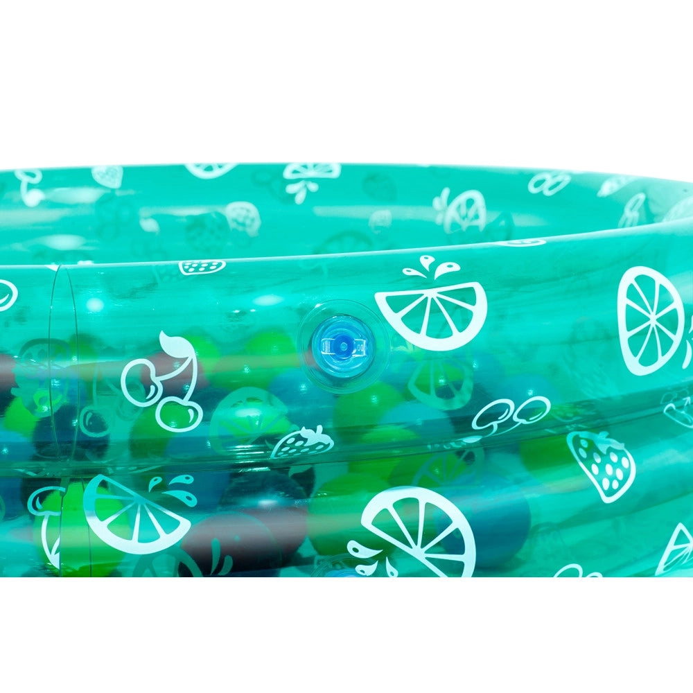 Trade Shop - Piscina Gonfiabile 2 Anelli Motivo Frutta Con Palline Da Gioco Per Bambini ø91x20cm 51141 -