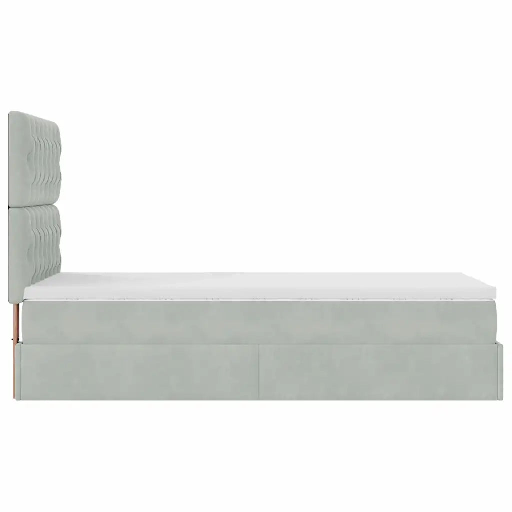 Struttura Letto Pouf con Materassi 90x200 cm in Velluto 3314366