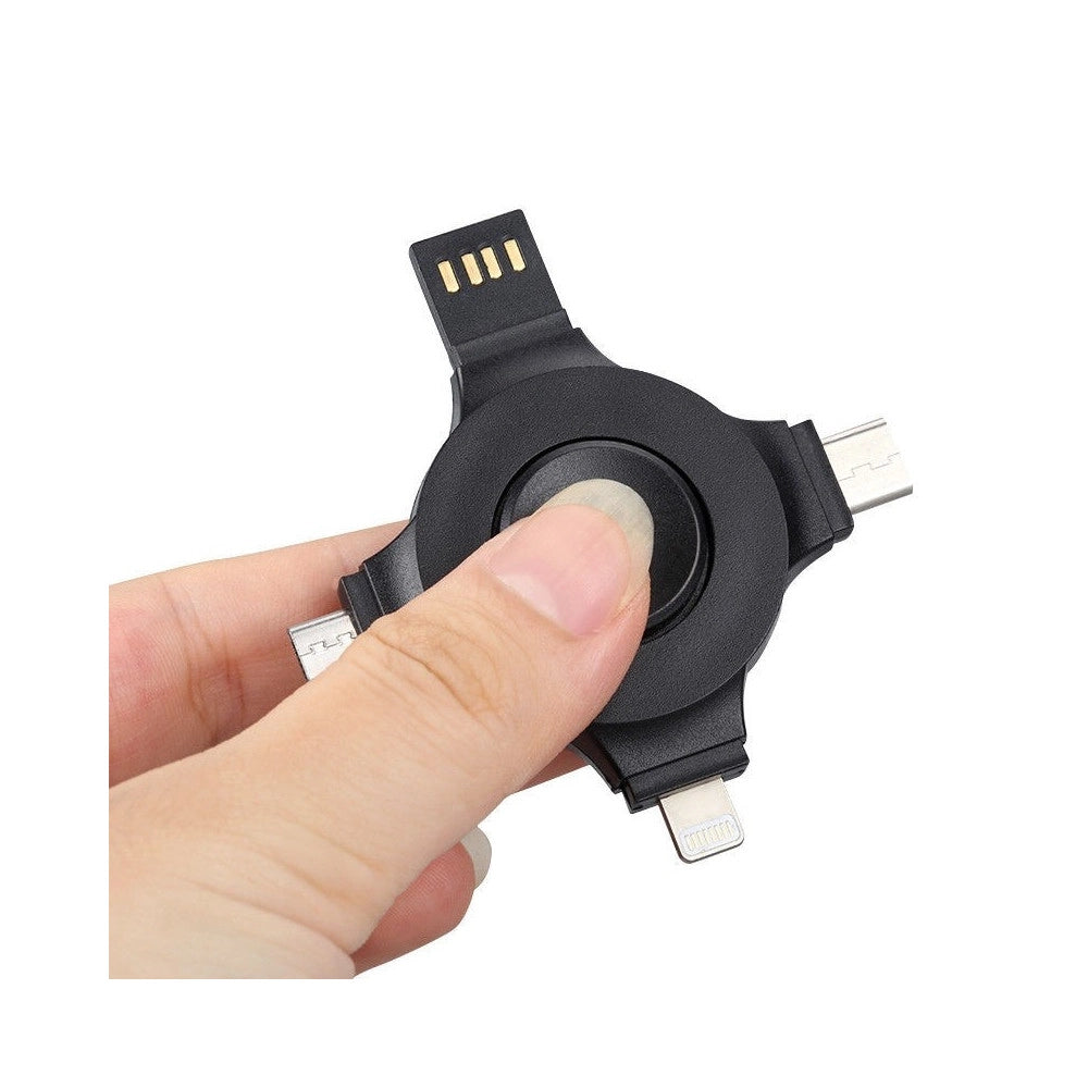 Trade Shop - Caricatore Per Cellulari Smartphone 4 In 1 Multifunzione Universale Ricarica Usb -