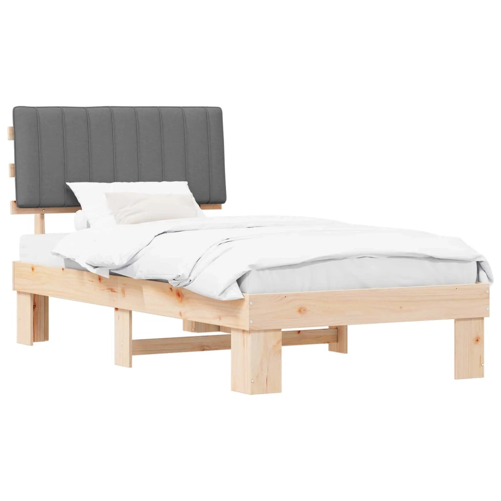 Letto con Testiera Rivestita Grigio chiaro 100 x 200 cm 877509