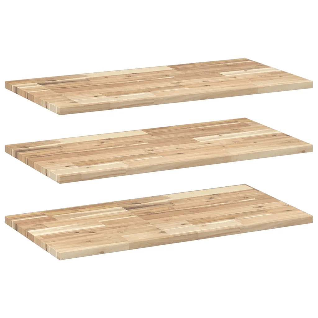 Mensole da Parete 3 pz 80x40x2 cm Legno Acacia Non Trattato