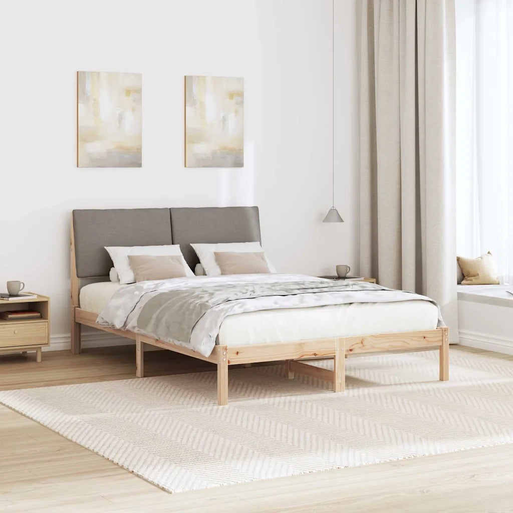 Struttura del Letto con testiera Marrone e taupe 160 x 200 cm