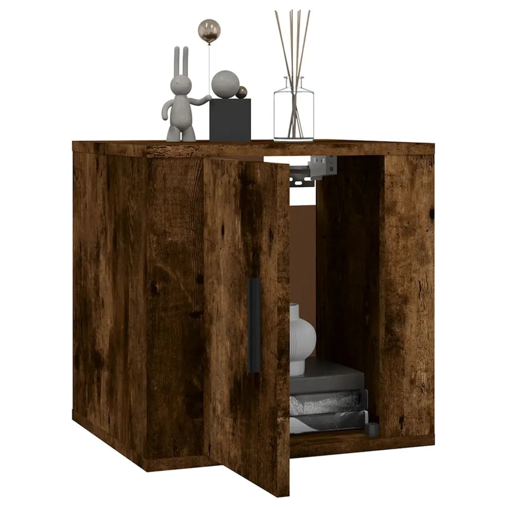 Mobili Porta TV a Parete 2 pz-Set di 2 Credenza per TV sospesa Rovere Fumo 40x34,5x40 cm
