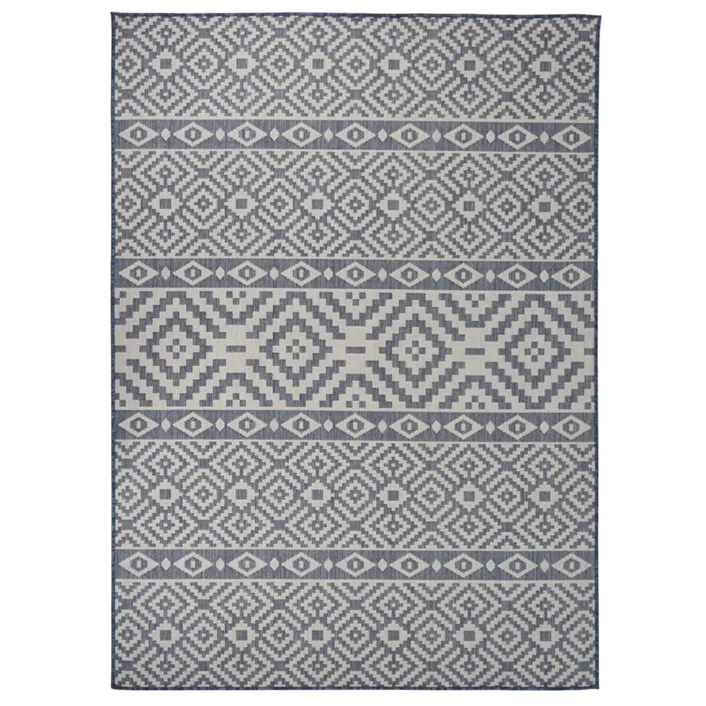 Tappeto da Esterni a Tessitura Piatta 200x280 cm Strisce Blu cod mxl 65430