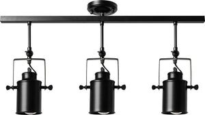 Riflettore Lampada Mobile Spot Da Soffitto Triplo Nero E27 APP487-3C