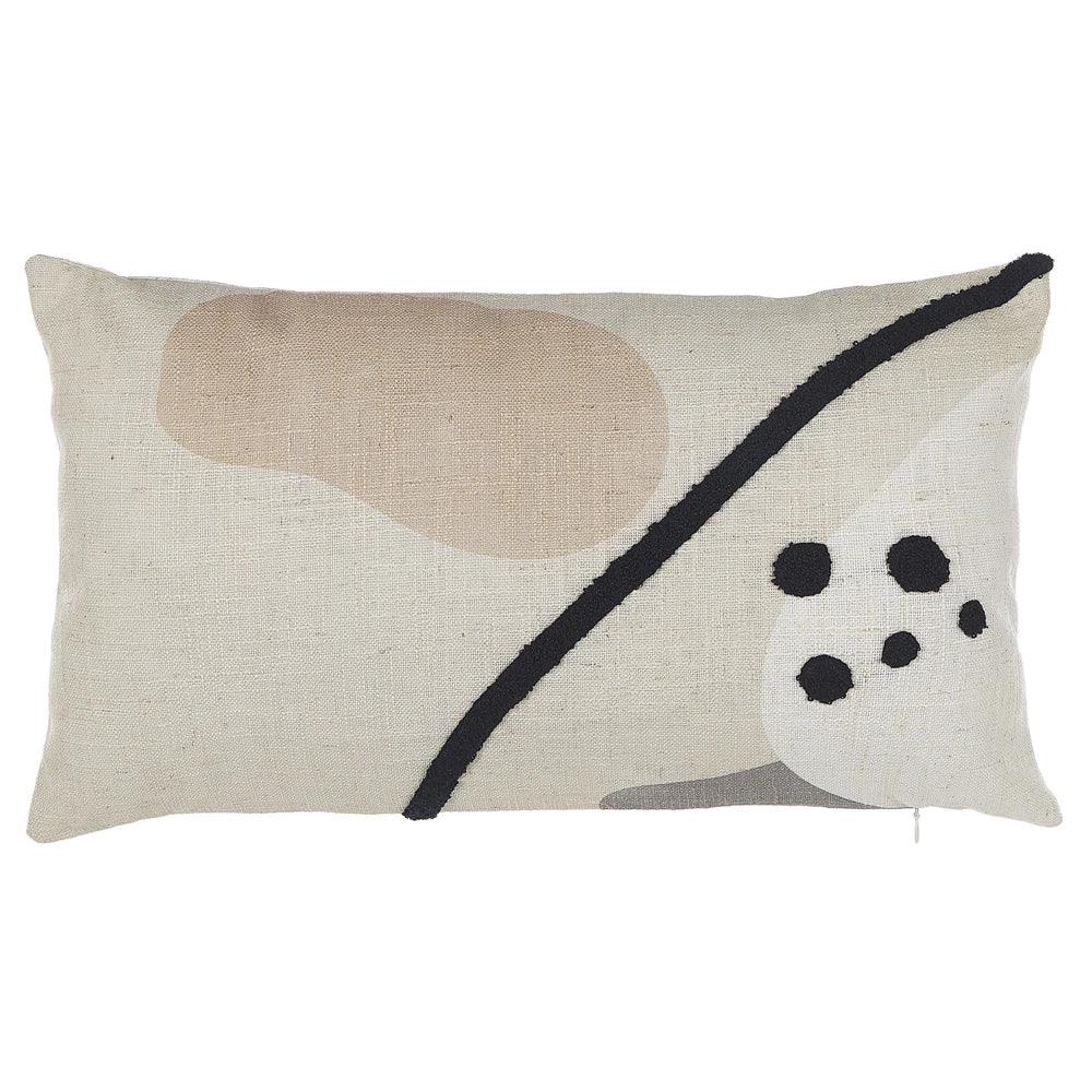 Set di 2 cuscini decorativi beige 30 x 50 cm Cuscini decorativi a motivi astratti federe rimovibili Chiusura con cerniera Stile boho moderno