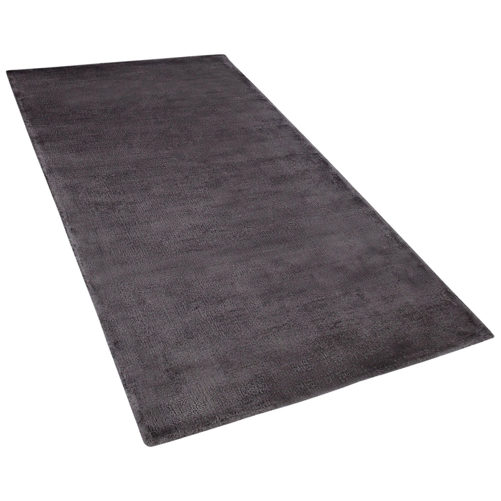Tappeto in viscosa grigio scuro 80 x 150 cm a pelo corto capitonné moderno