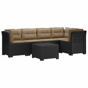 Divano da Giardino 5 Posti con Cuscini Stile Rattan PP 3444088