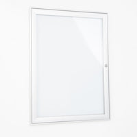 Bacheca con Apertura a Battente 52,1x69,6x2,3 cm in Alluminio Silver