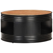 Tavolino da Salotto Nero 68x68x36 cm in Massello di Acacia 321933