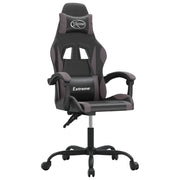 Sedia da Gaming | Sedia da e-sports Girevole Nera e Grigia in Similpelle