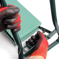 Toboli Inginocchiatoio da giardino 2 in 1 Sgabello e cuscino imbottito Richiudibile Portata 150 kg