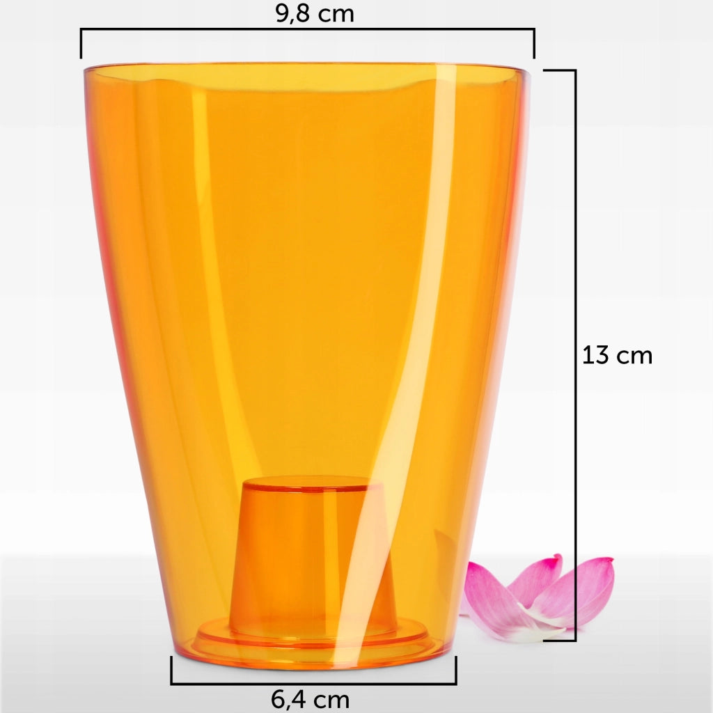 Vaso per orchidee KADAX in plastica arancione, 9 cm