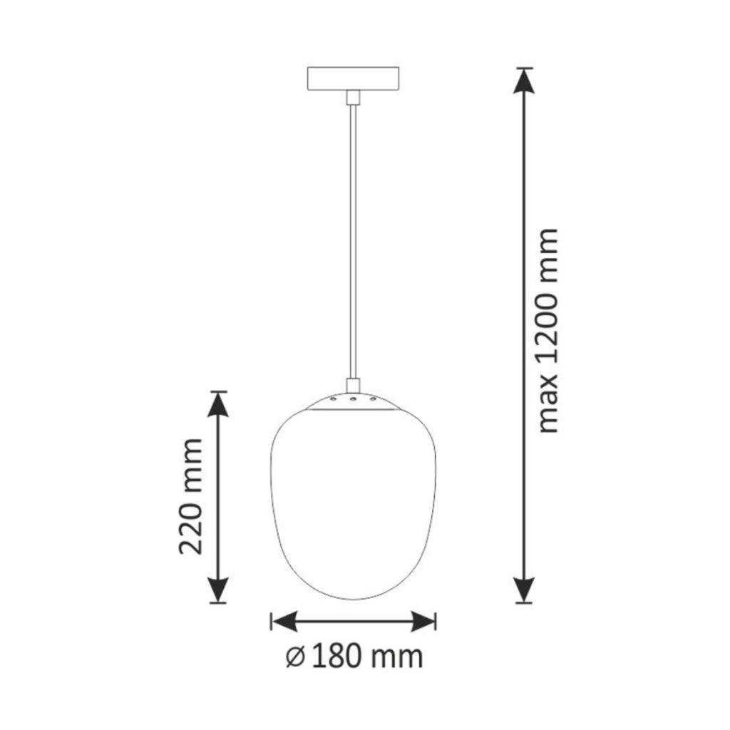 Lampada a sospensione Polux Lora E27 vetro fumé Ø18
