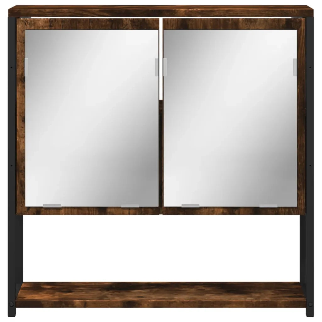 Mobile Bagno Specchio Rovere Fumo 60x16x60 cm Legno Multistrato 842423