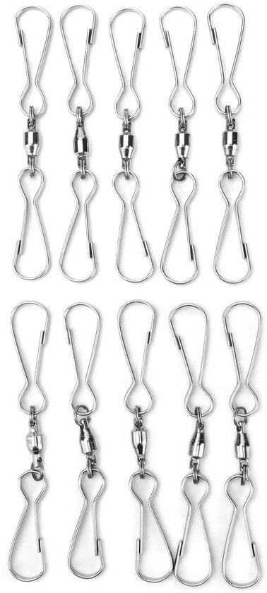 Ophanghaken in Acciaio Inox - 360° Hanger Rotante - Leggero - Duraturo - Adatto per Alimentazione degli Uccelli - Grande Capacità di Carico