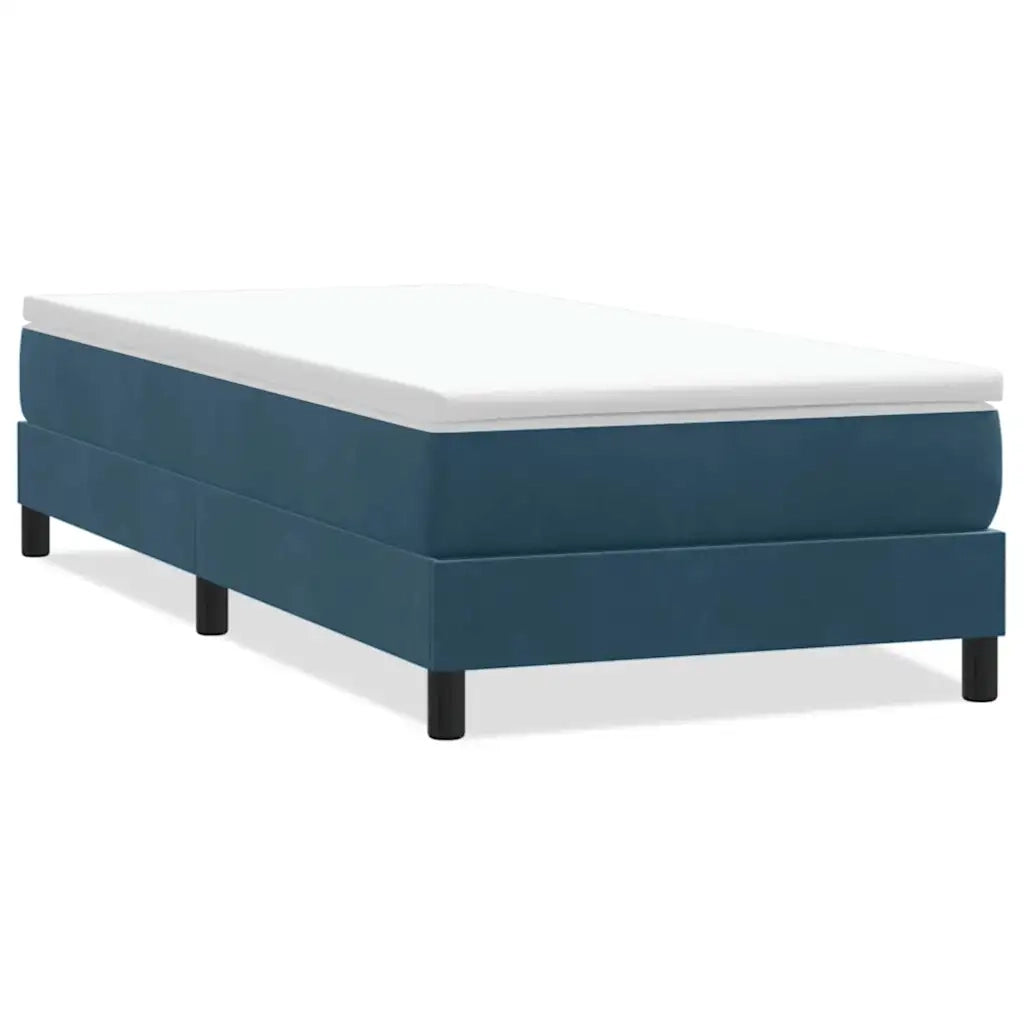 Letto a Molle senza Materasso-Struttura Letto Blu Scuro 90x220 cm Velluto