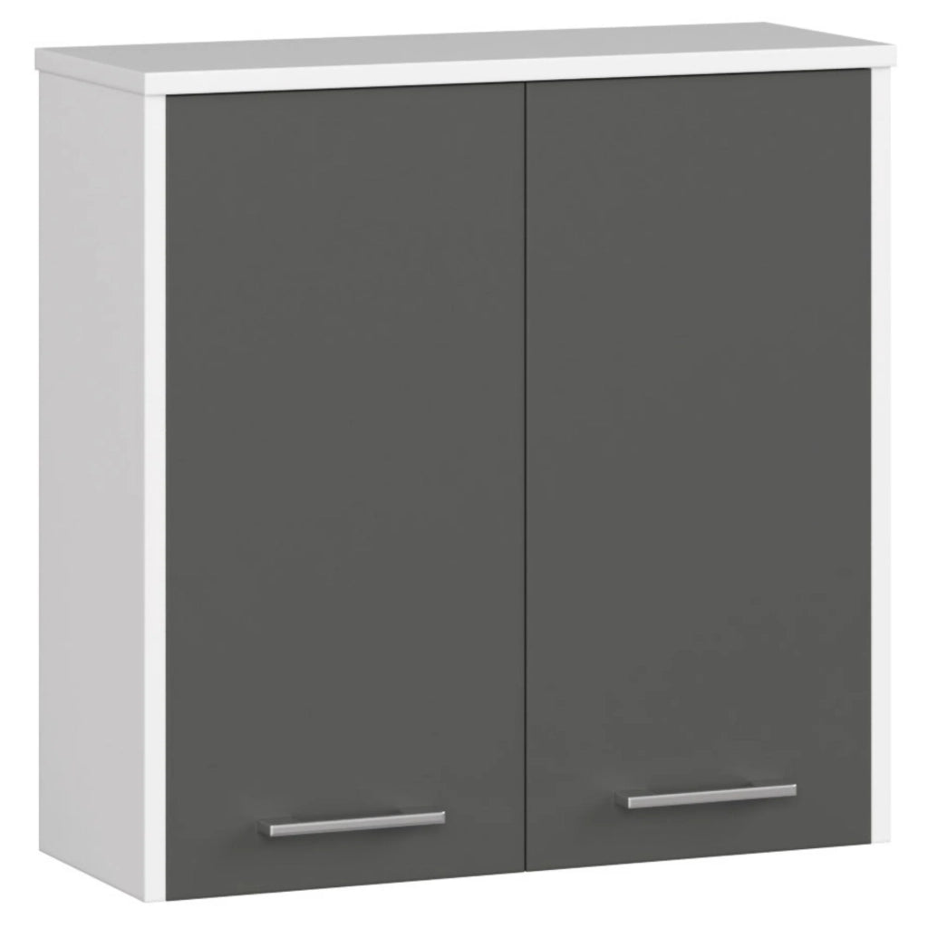 Mobile bagno sospeso AKORD FIN Bianca 60 cm 2 ante inserto frontale Grigio Grafite 60x22,5x60 cm