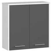 Mobile bagno sospeso AKORD FIN Bianca 60 cm 2 ante inserto frontale Grigio Grafite 60x22,5x60 cm