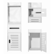 Mobiletto bagno a colonna salvaspazio in PVC bianco
