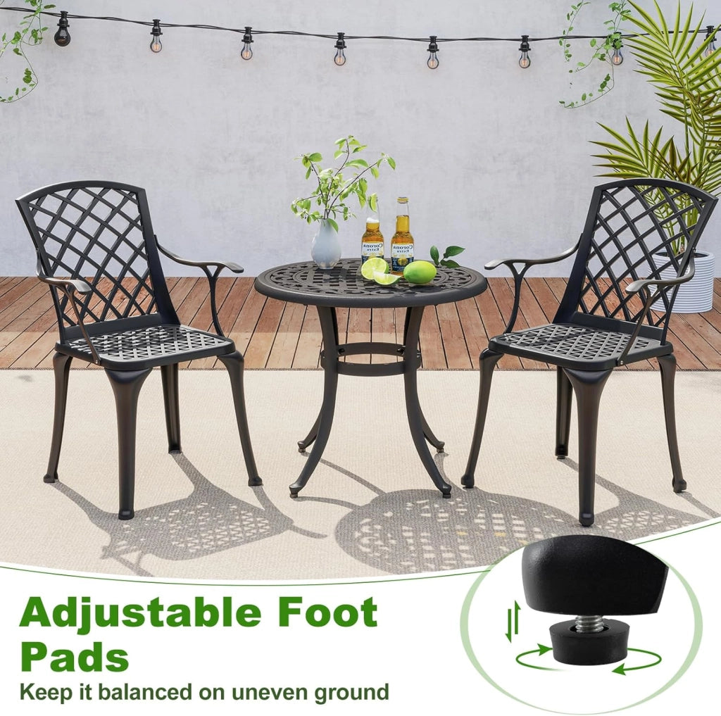 Set di 2 Sedie da Giardino, da Bistrò, in Alluminio Pressofuso, Sedie a Mosaico in Ferro con Schienali e Braccioli, da Giardino, Stile Anticato, Portata Fino a 110 kg