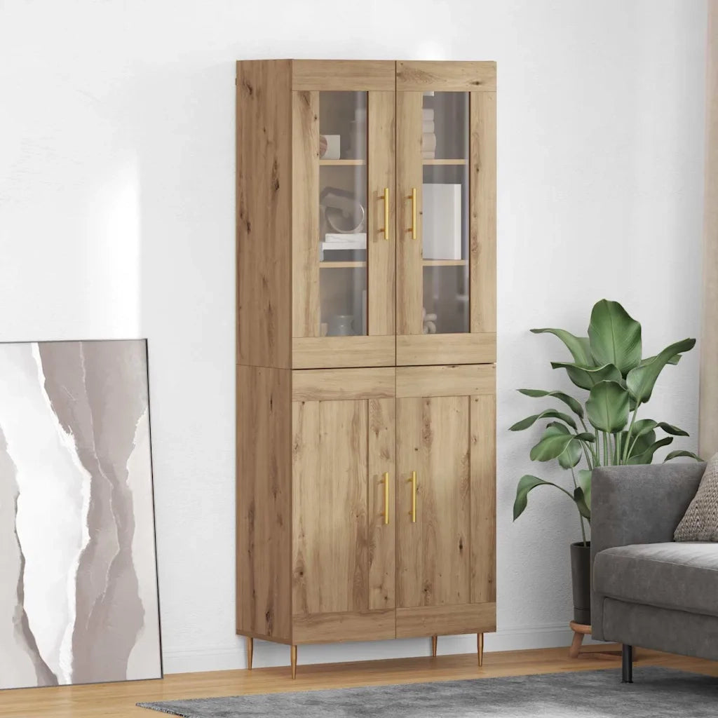 Credenza 2 pcs Rovere artigianale Legno multistrato