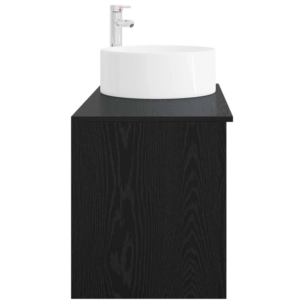 Set di mobili per il bagno 2 pz Rovere Nero 3403929