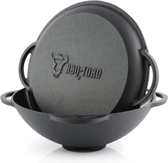 Casseruola in Acciaio con Coperchio - 6,9 Litri - Ideale per Cucinare, Stufare, Scaldare e Frittura