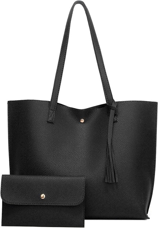 Borsa da donna con grande capacità e tasca per portatile, in PU, impermeabile.