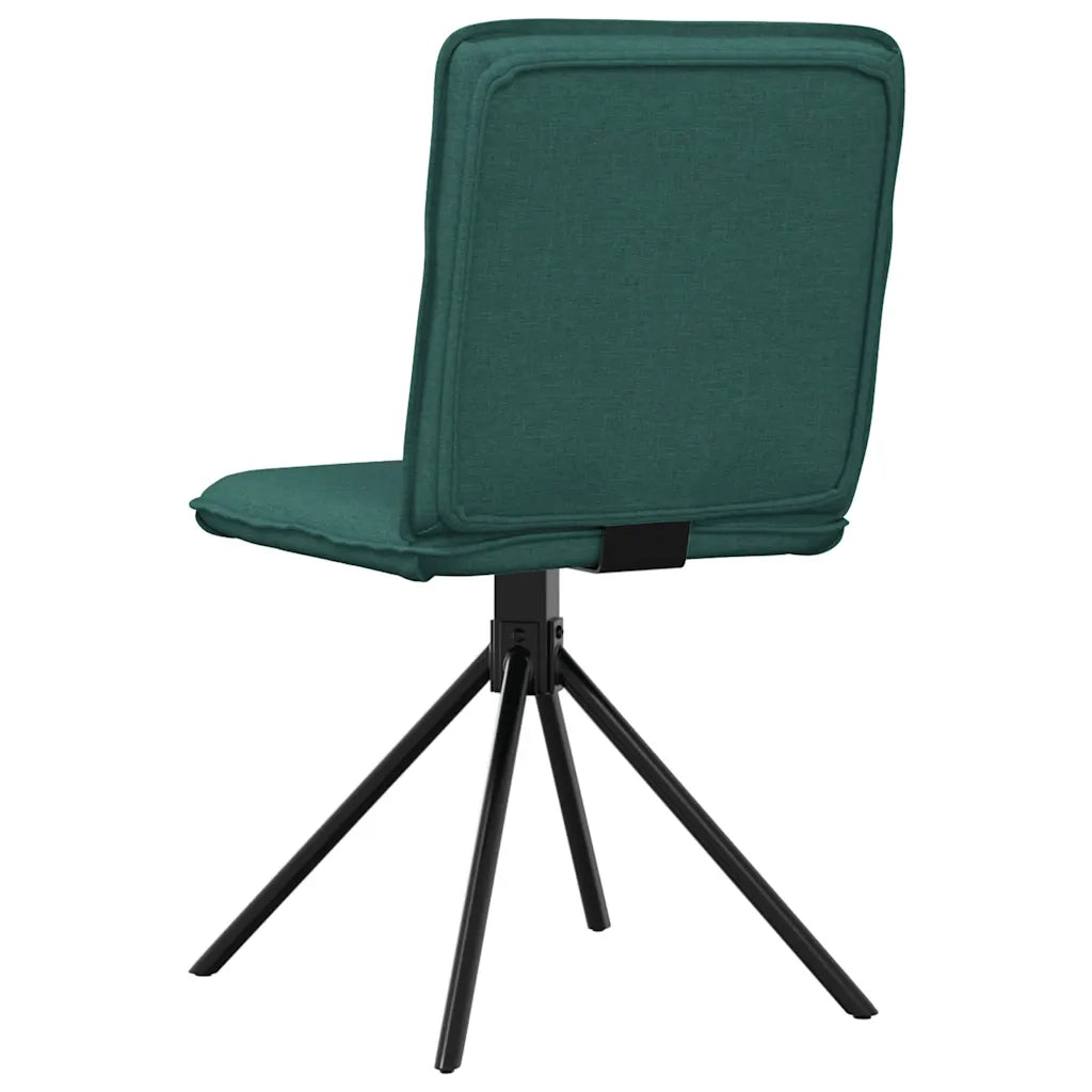 Sedie da Pranzo 2 pz Verde Scuro in Tessuto