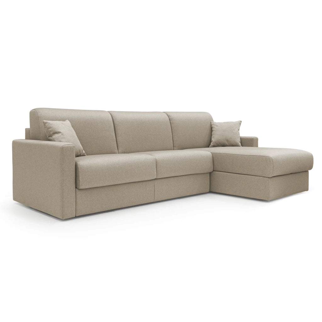 Chris Divano letto angolare 5 posti in tessuto impermeabile T13 288 cm Destro (mat. 160x197) beige