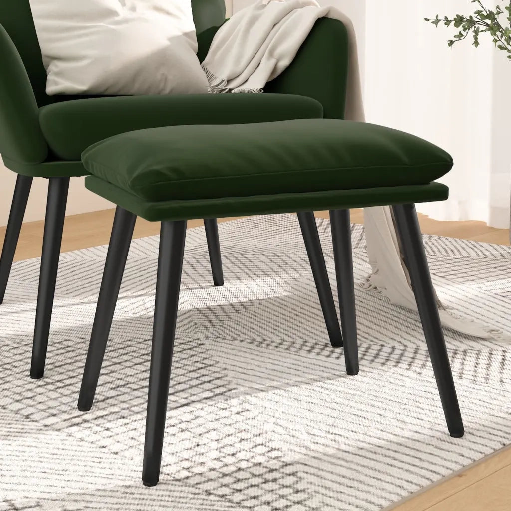 Poggiapiedi Verde Scuro 45x29,5x35 cm in Velluto 341506
