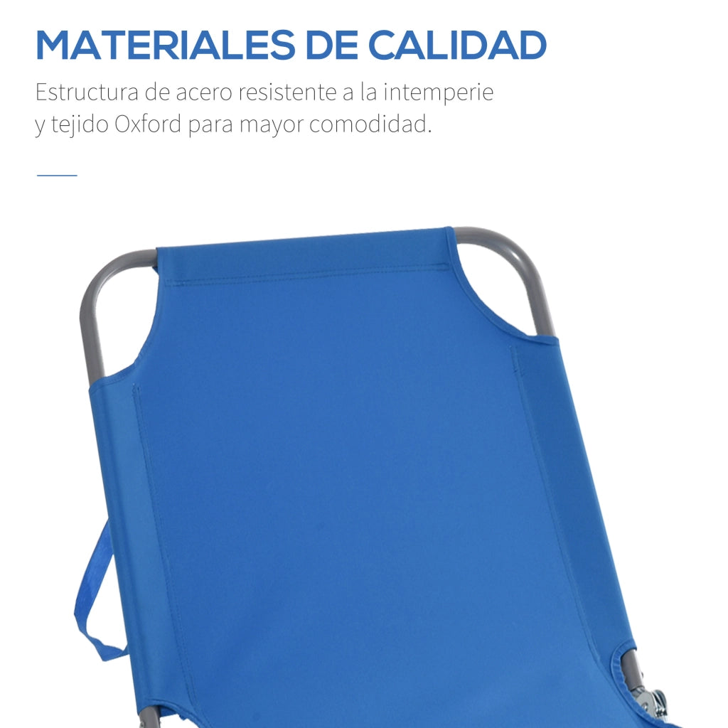 Sedia a sdraio pieghevole con schienale regolabile ¨C zephmum ¨C 187x55x24 cm blu