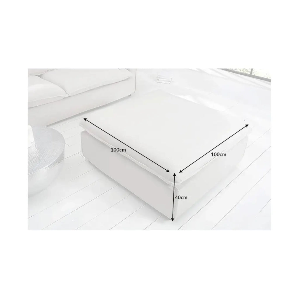 Pouf KALIA – Bianco – Tessuto opaco – Pouf contemporaneo