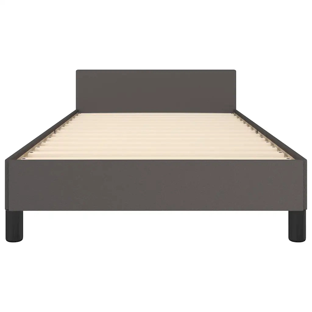 Giroletto con Testiera senza Materasso-Struttura Letto Grigio 90x200 cm