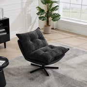 Poltrona Relax Girevole Reclinabile ¨C Xylo ¨C Similpelle e Chenille, Grigio Scuro