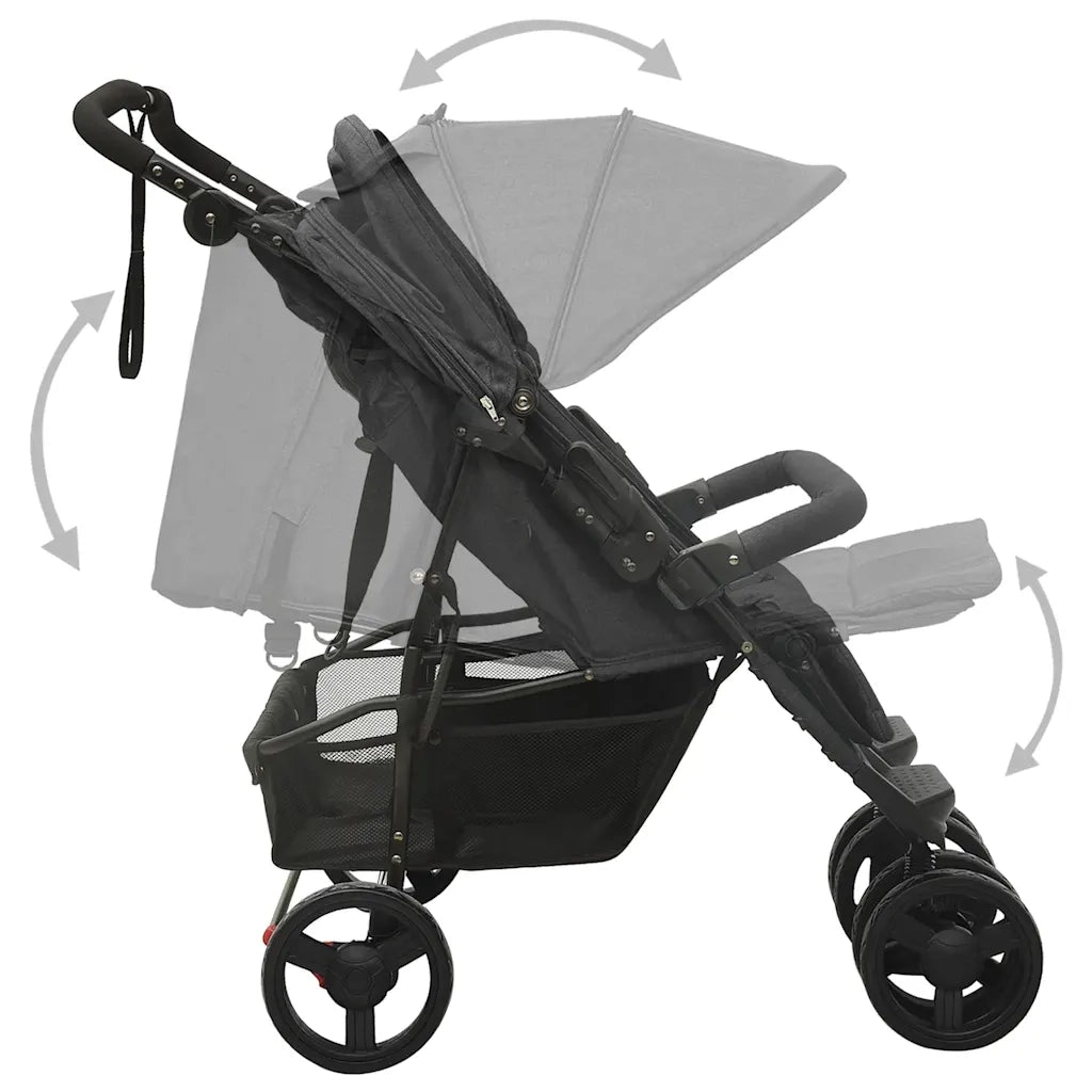 Passeggino Gemellare Antracite in Acciaio CFW2937087